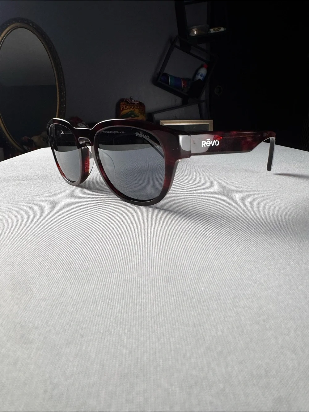 NEW! REVO Zinger 2 RE 1236 06 GY Shiny Red Havana Polarized Grey Mirror Lens uni
